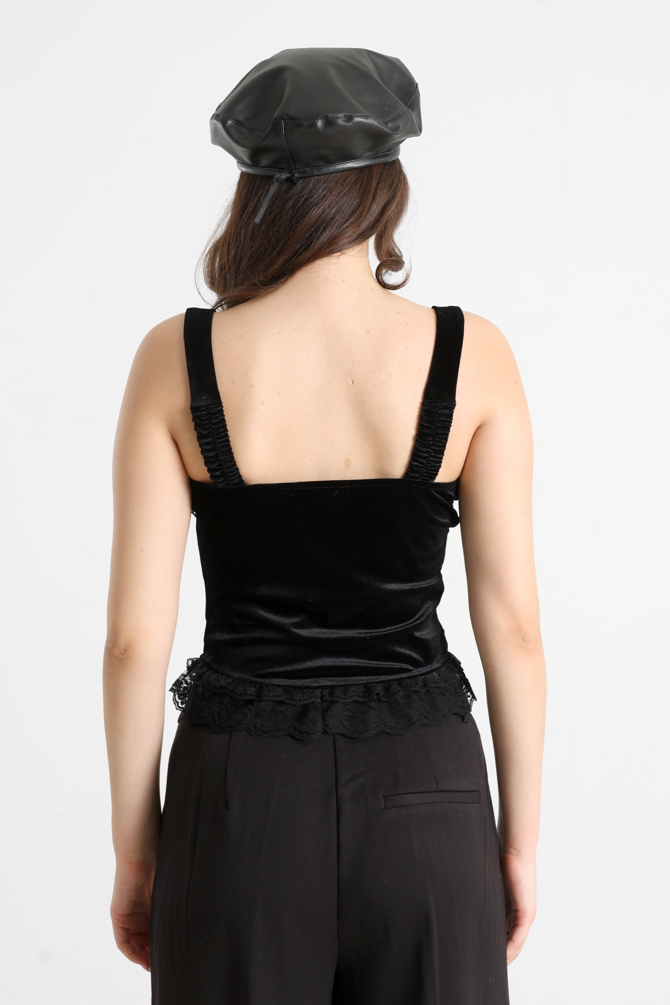 Top en velours - Noir