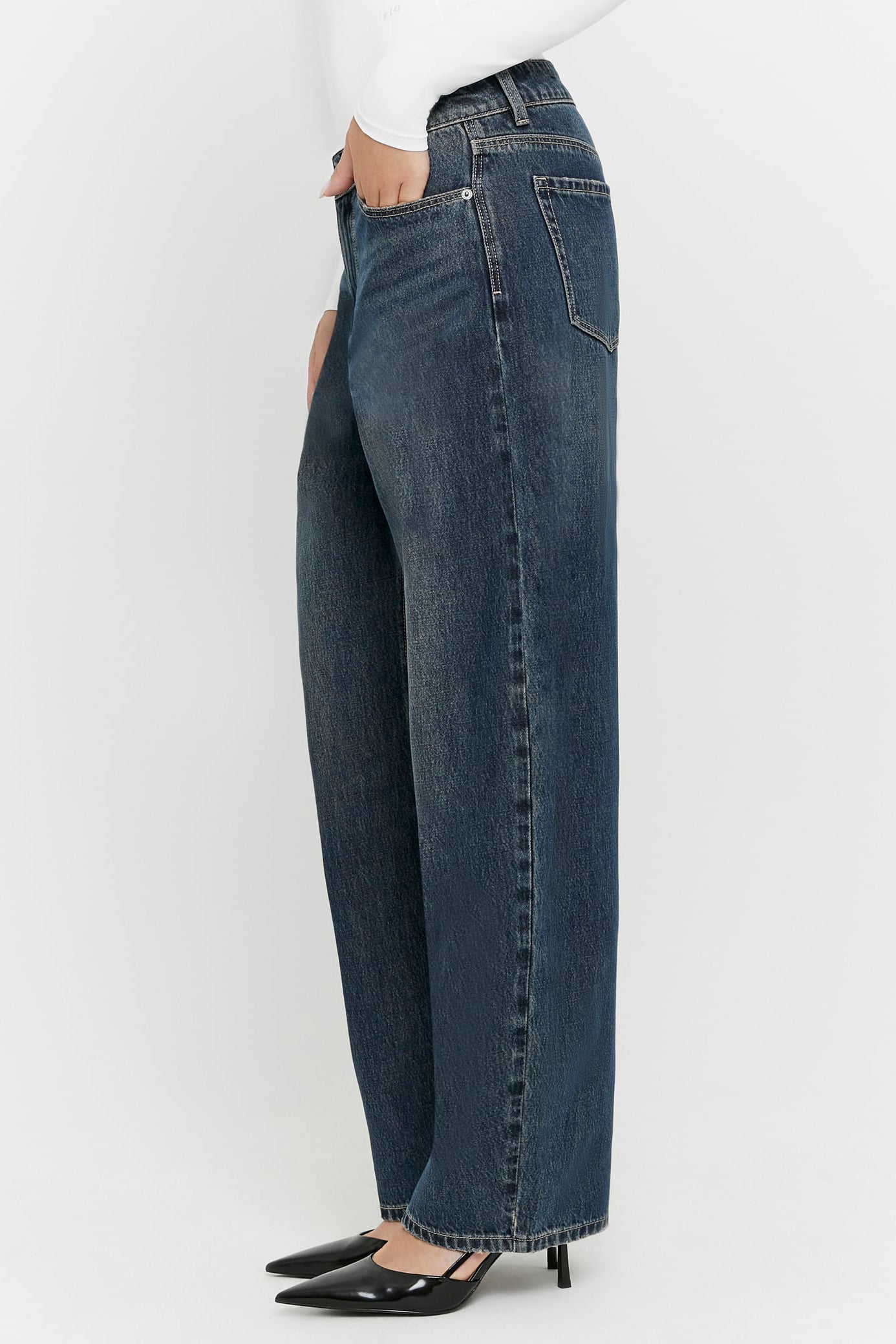 Jeans a gamba larga - Dark Blue Washed