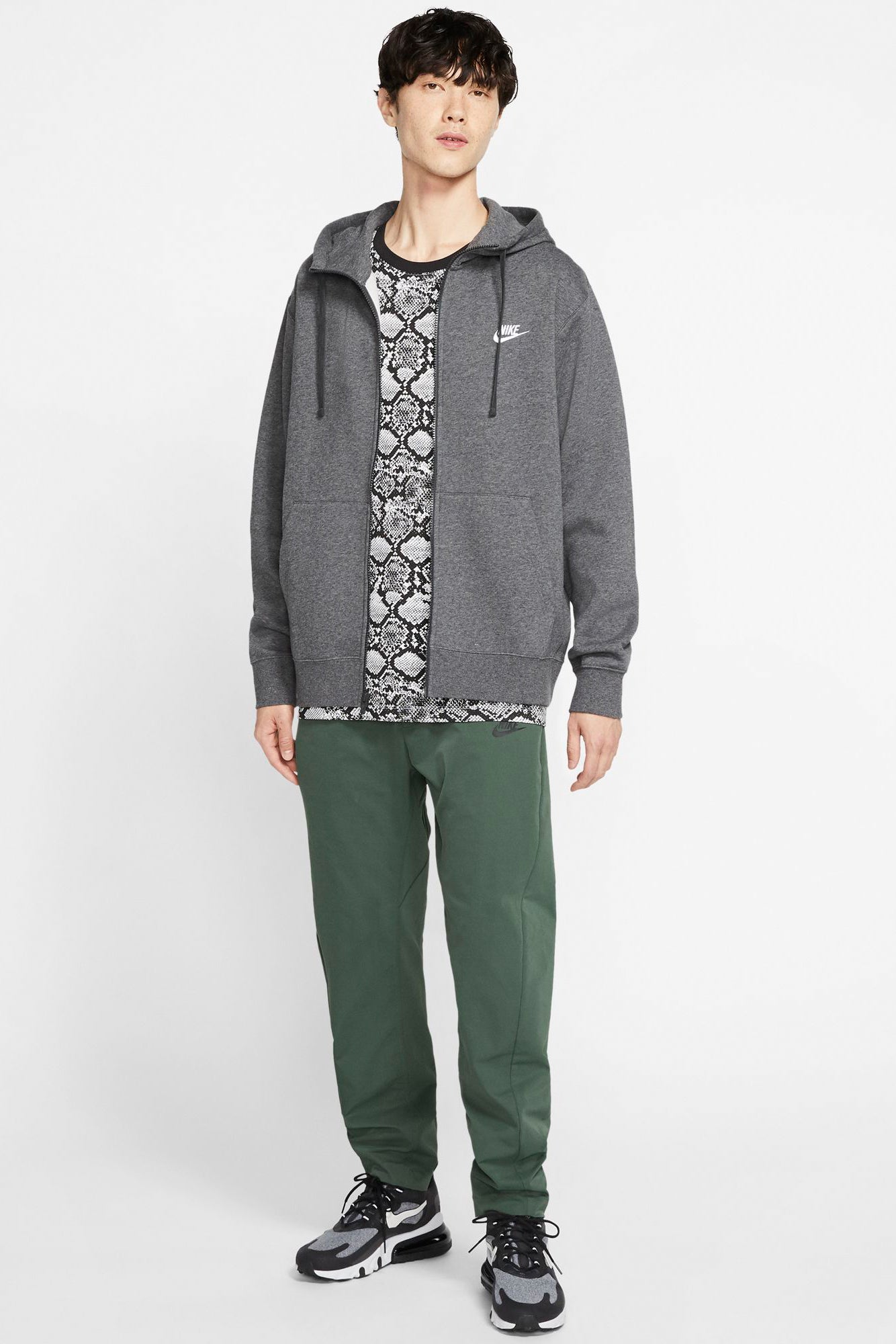 Sportswear Club Kapuzensweatjacke - Dark Grey Heather