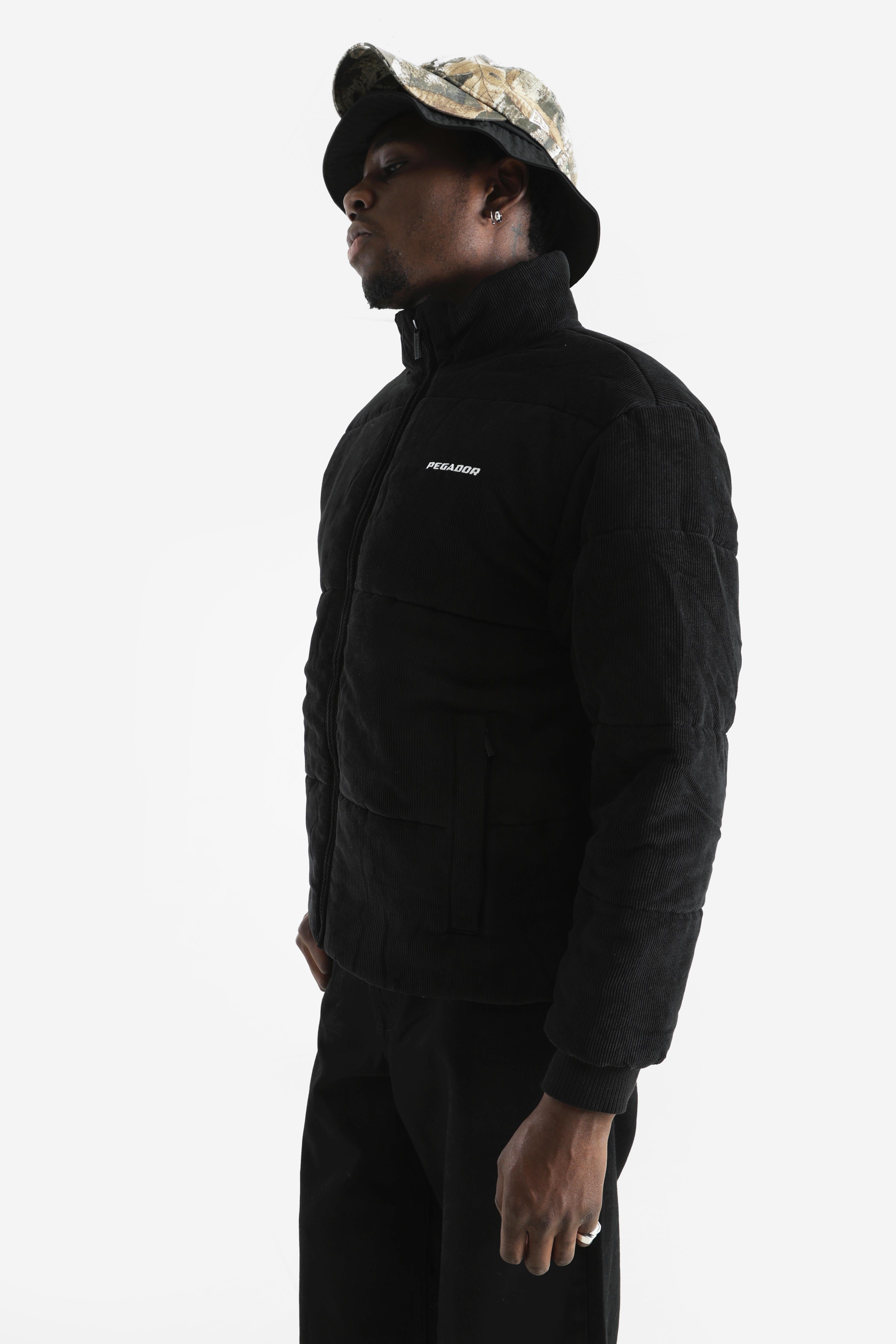 Solin Puffer Cordjacke - Black