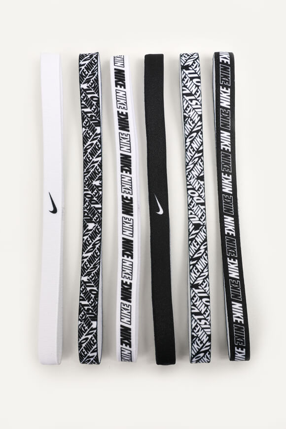 Lot de 6 bandeaux de sport - Noir + Blanc