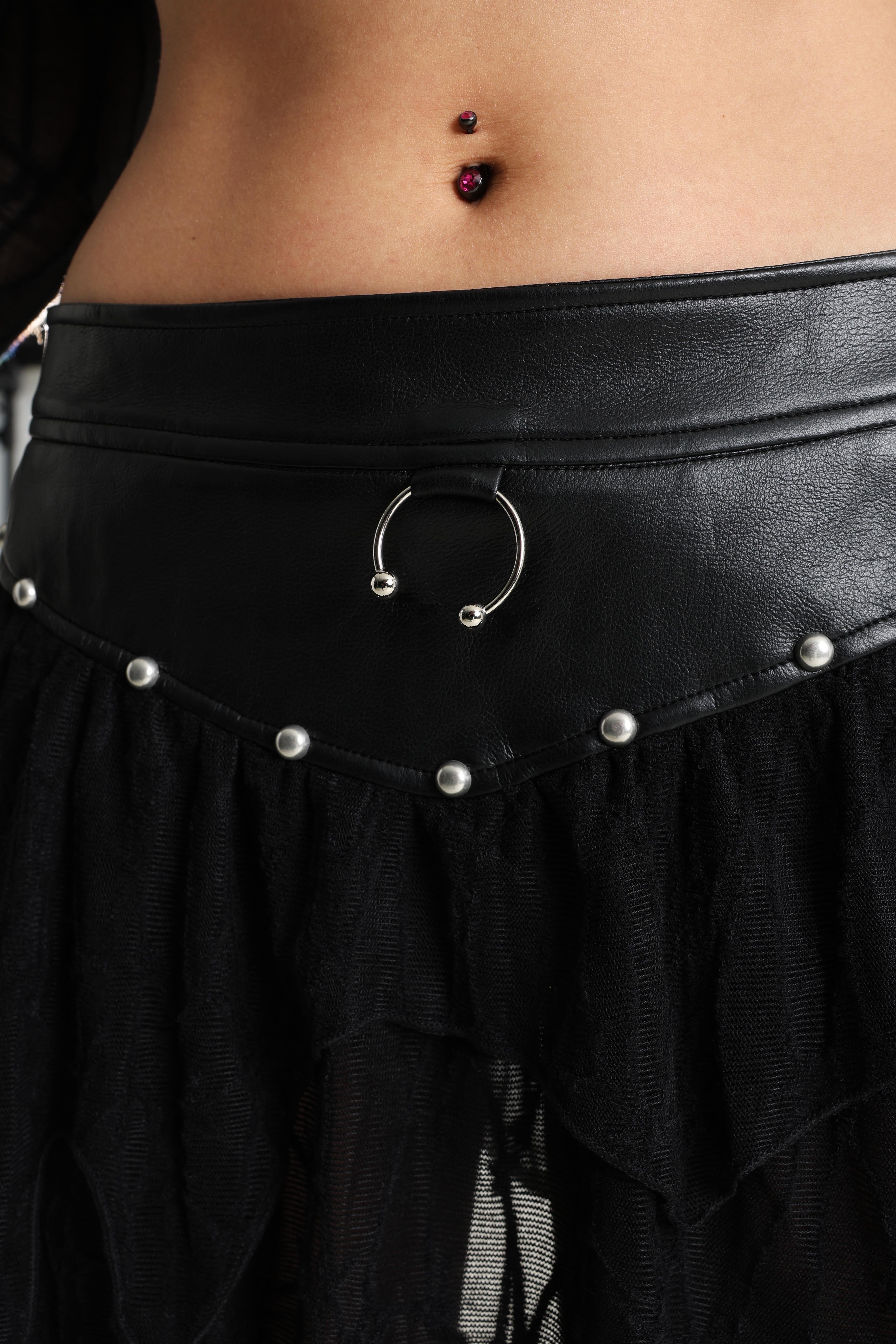 Gonna asimmetrica in rete Luxort - Nero