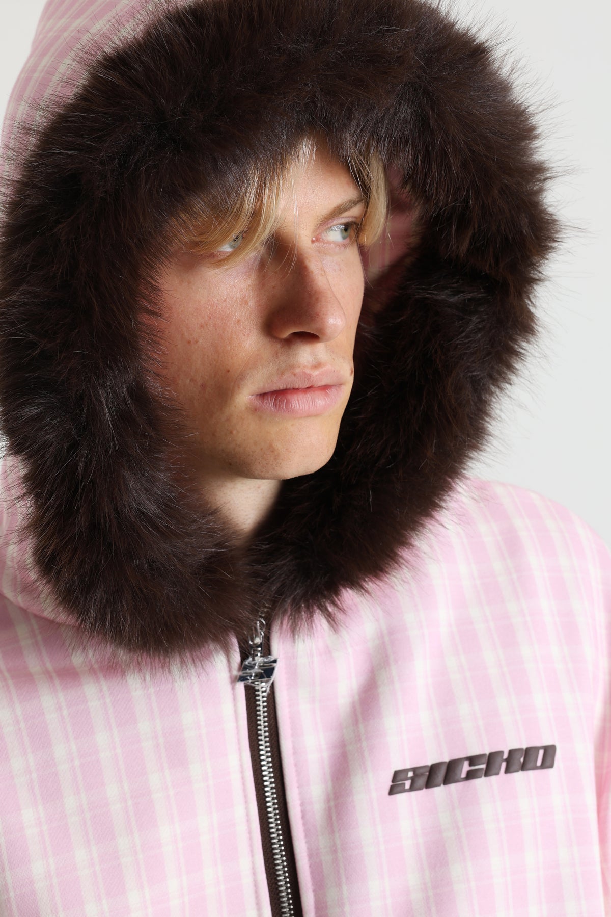 Leichte Bomberjacke - Hellrosa + Offwhite