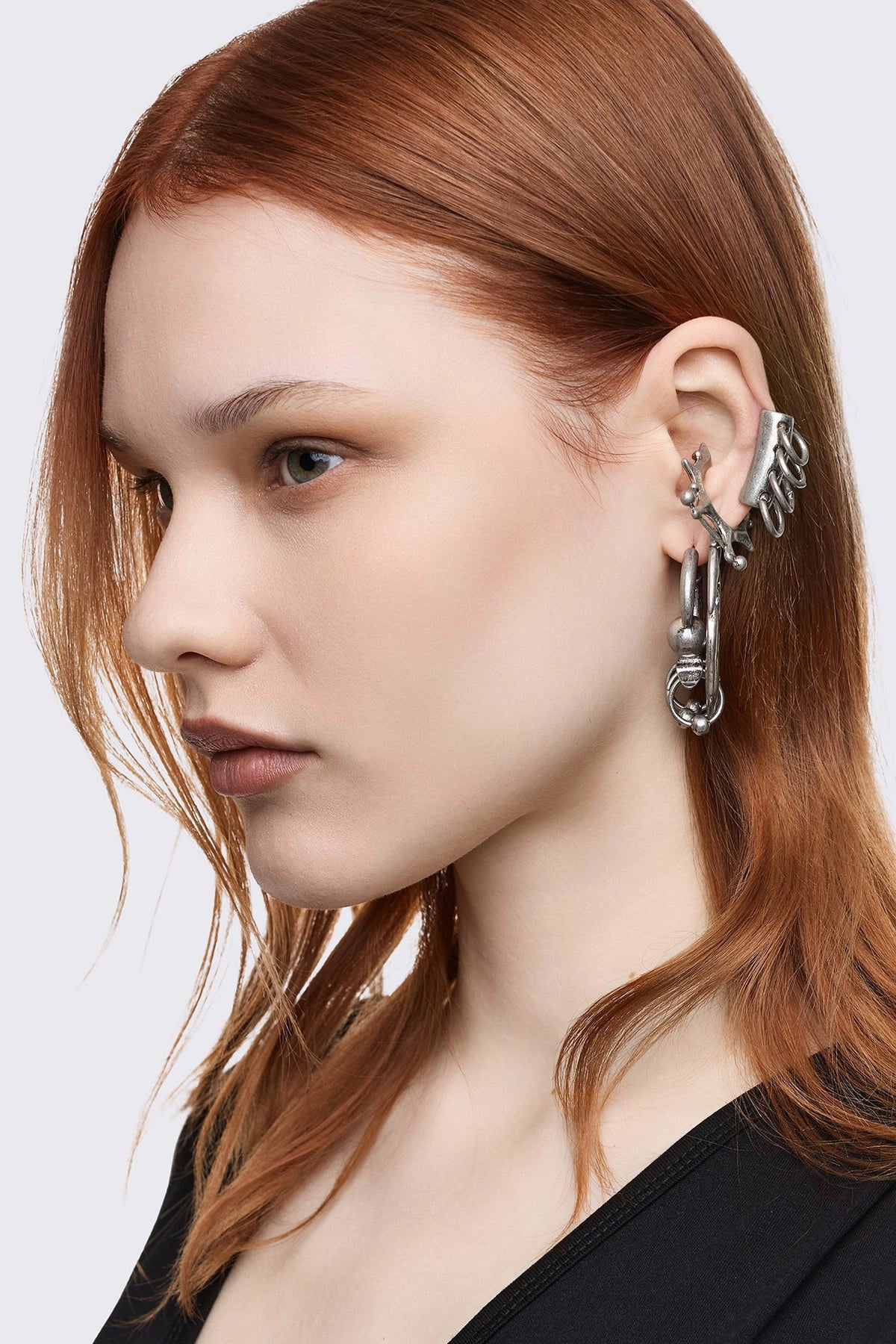 Dark Tribal Ohrrschmuck - Antique Silver