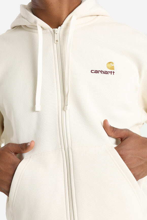 American Script Oversize Kapuzensweatjacke - Natural