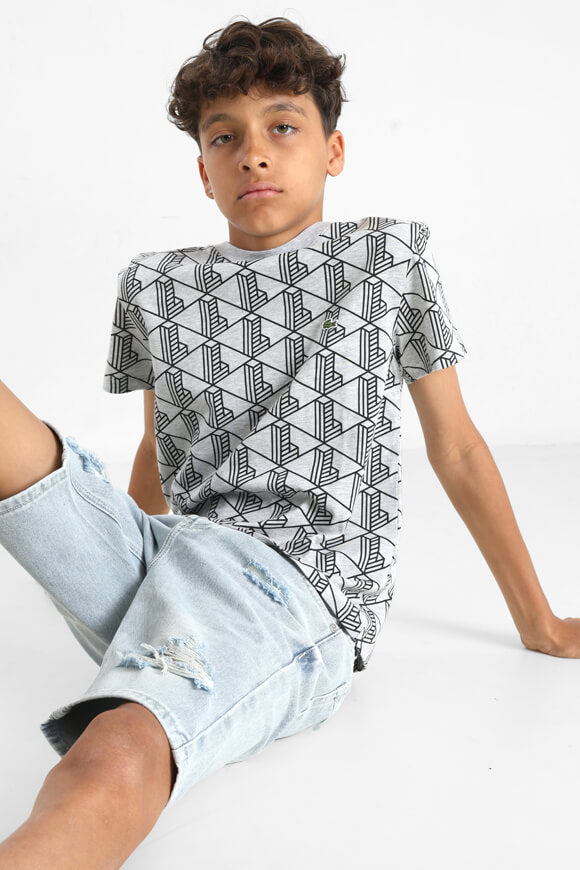 T-Shirt - Silver Chine + Black