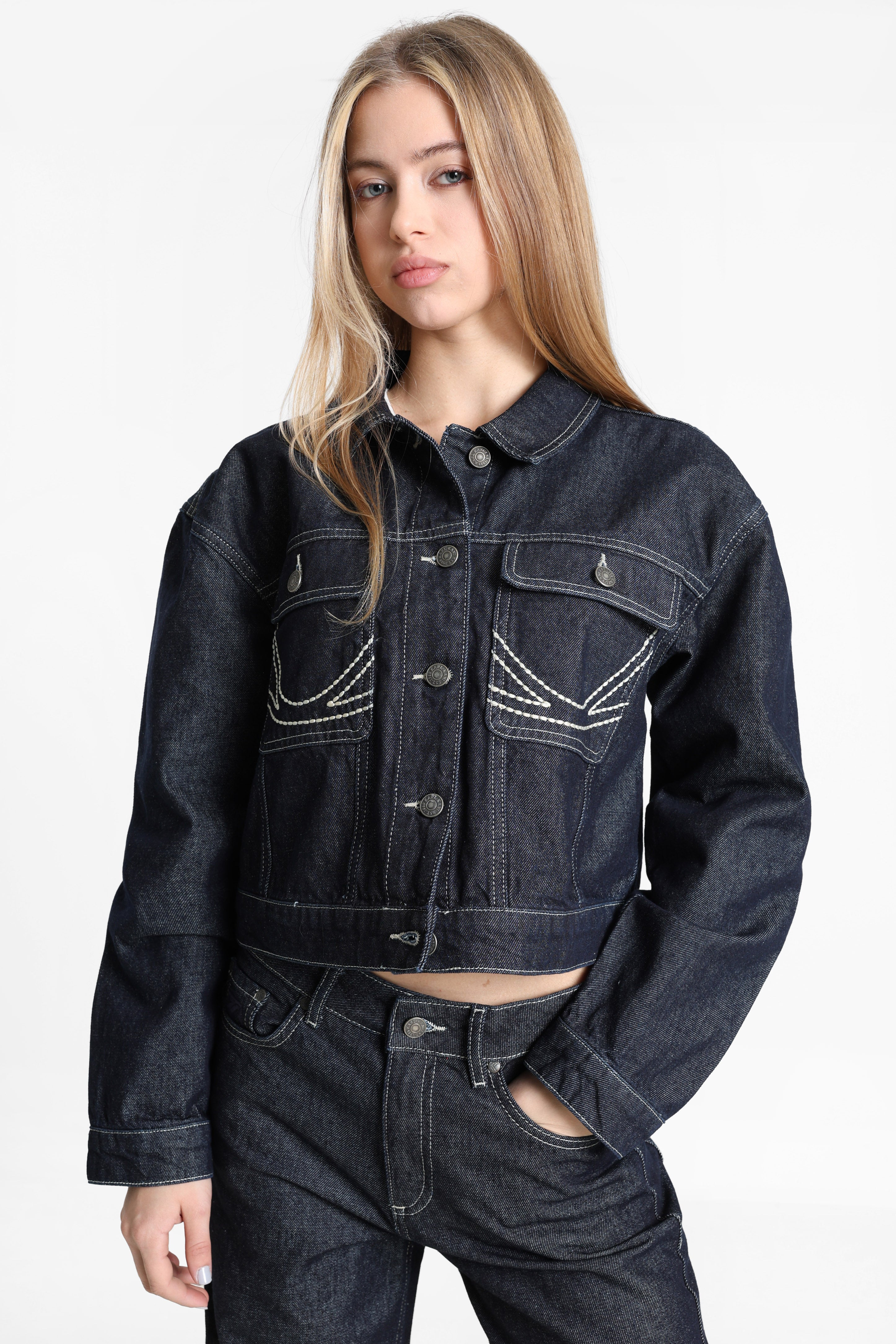 Crop Jeansjacke - Blue