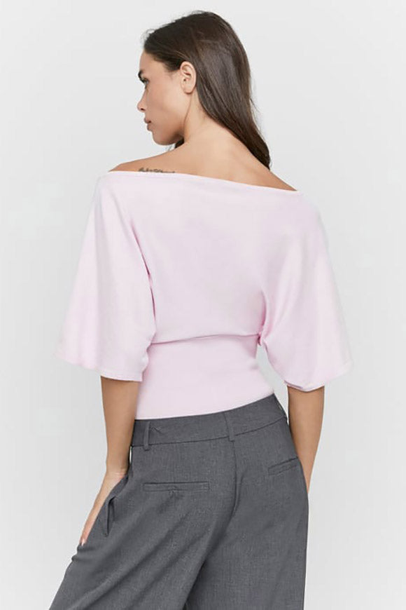 Maglione corto in maglia fine - Light Pink
