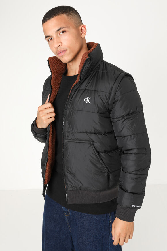 Veste matelassée réversible / Gilet - Black + Tortoise Shell