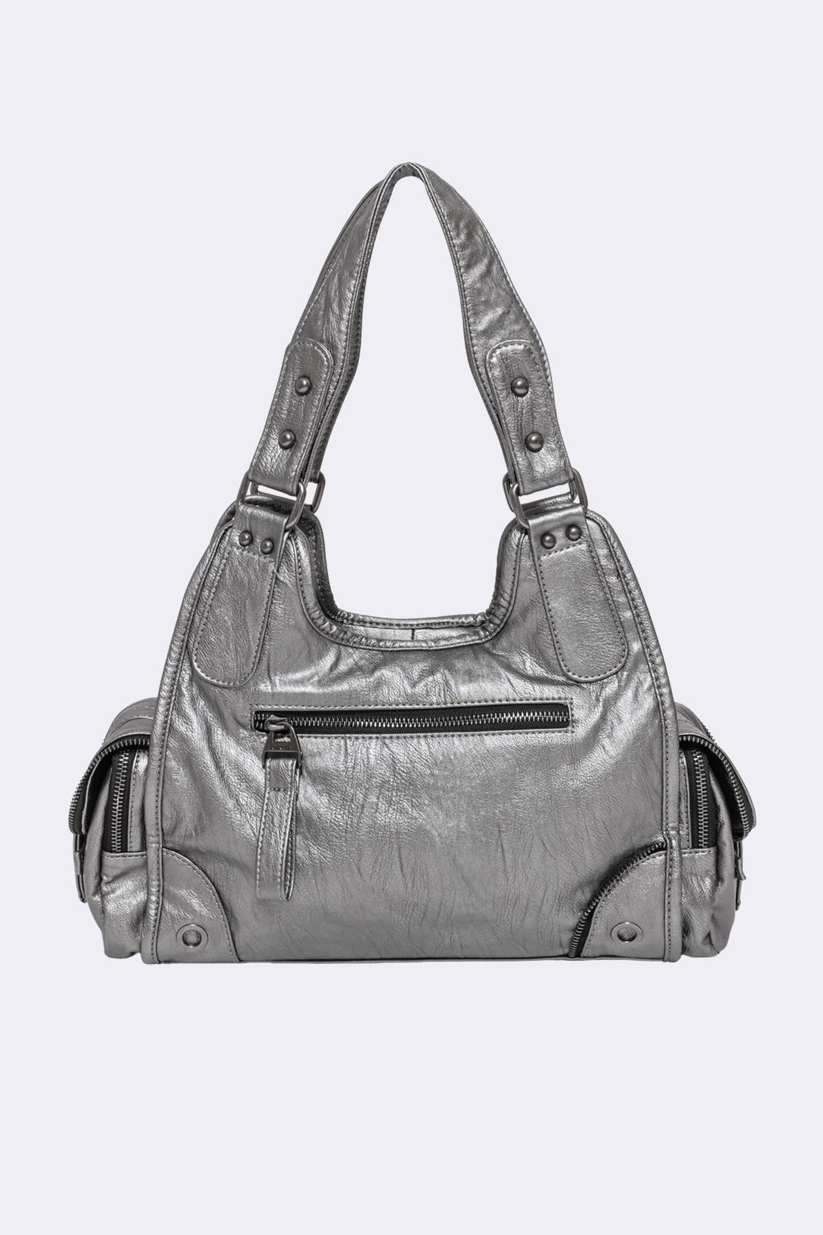 Borsa a mano Jules con borchie - Silver