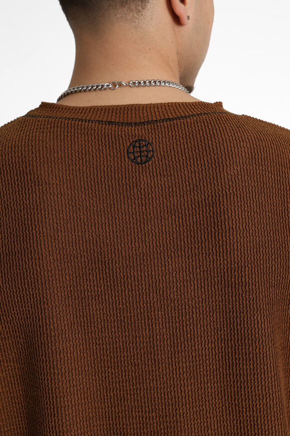 Structured T-shirt - brown