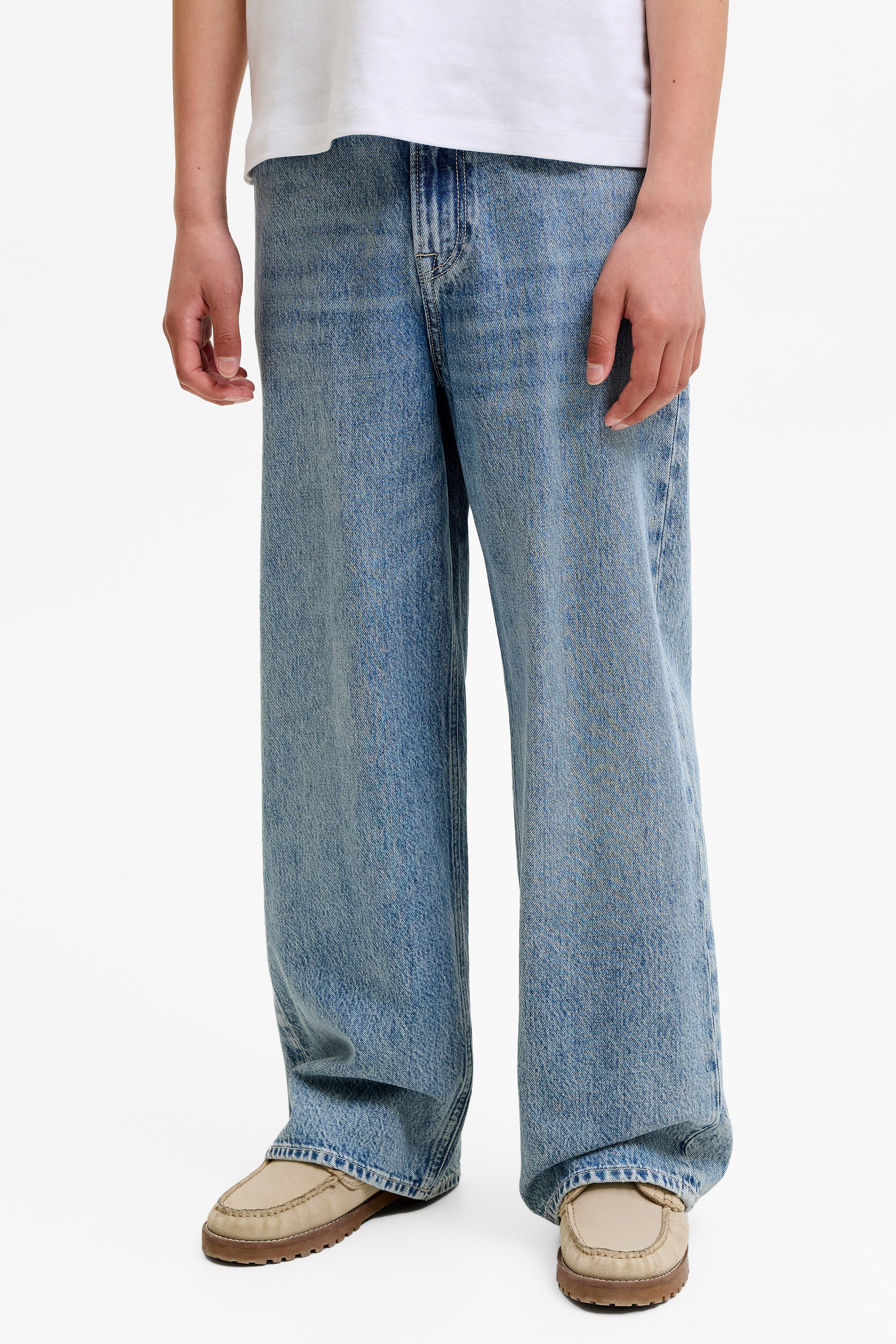 JJIDAVE Wide Leg Jeans - Blau Denim