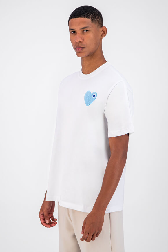 Maglietta Heart - Bianco + Azzurro