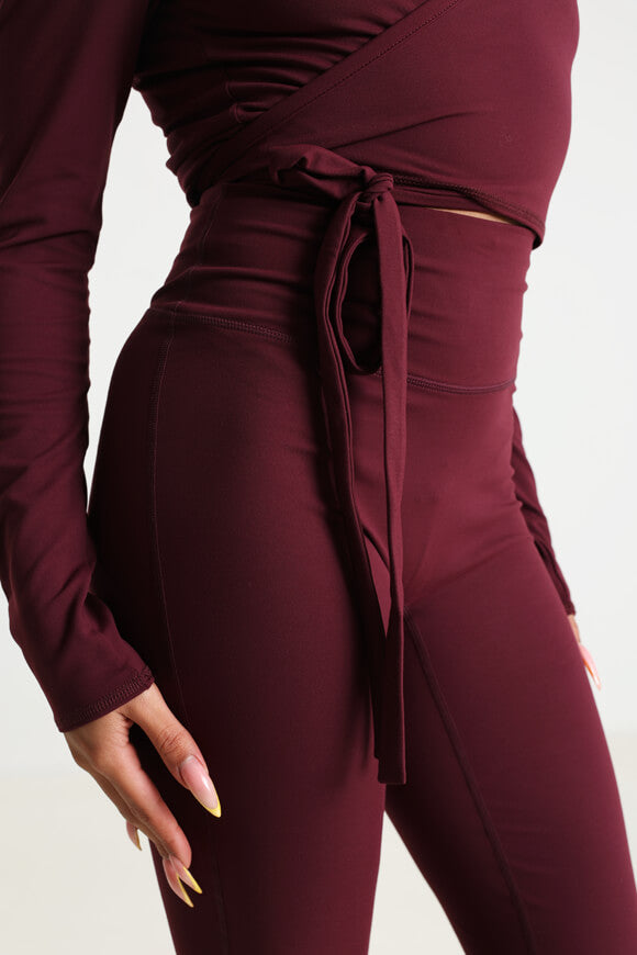 T-shirt à manches longues Crop - Bordeaux