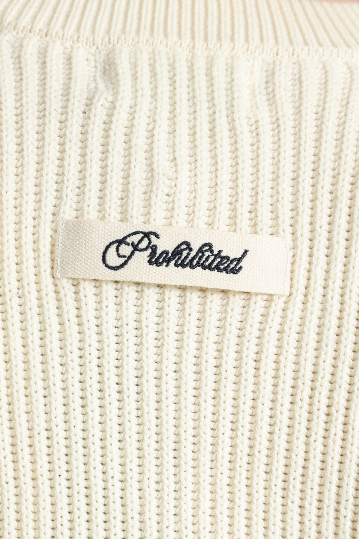 Campus ribbed knit sweater - Cream