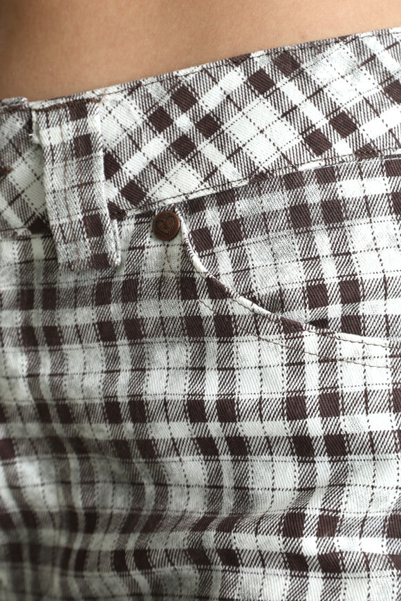 Pantaloni di stoffa - marrone + bianco sporco