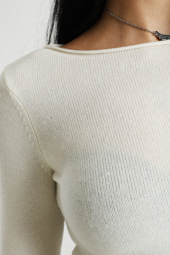 Crop Strickpullover - Offwhite
