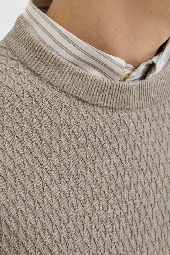 JPRBLAREAGAN structured knit jumper - Greige