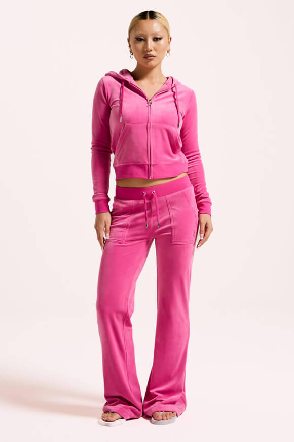 Layla flare velvet trousers - Very Berry