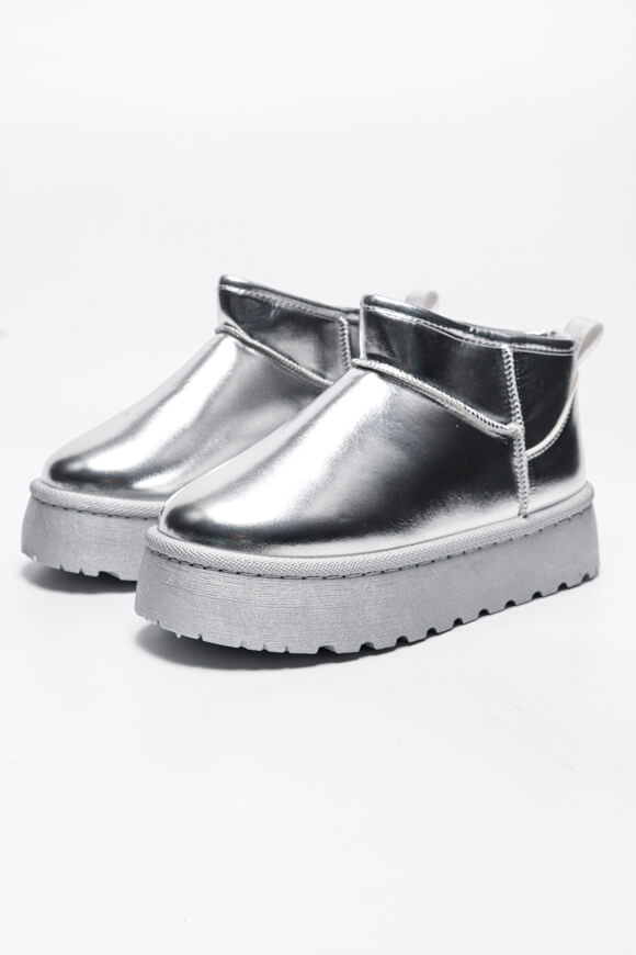 Metallic Plateau Stiefelette - Silver