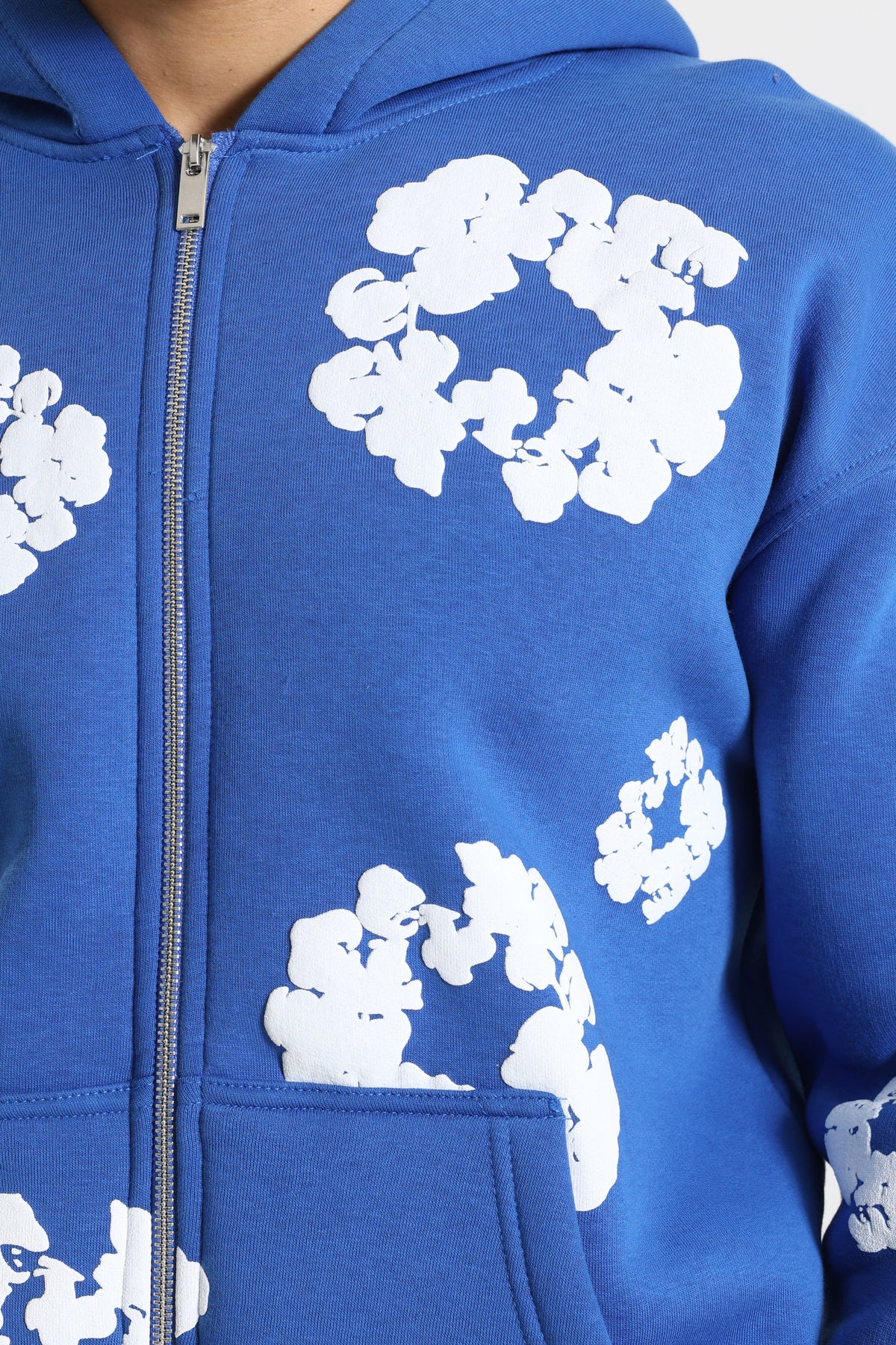Kapuzensweatjacke - Royal + White