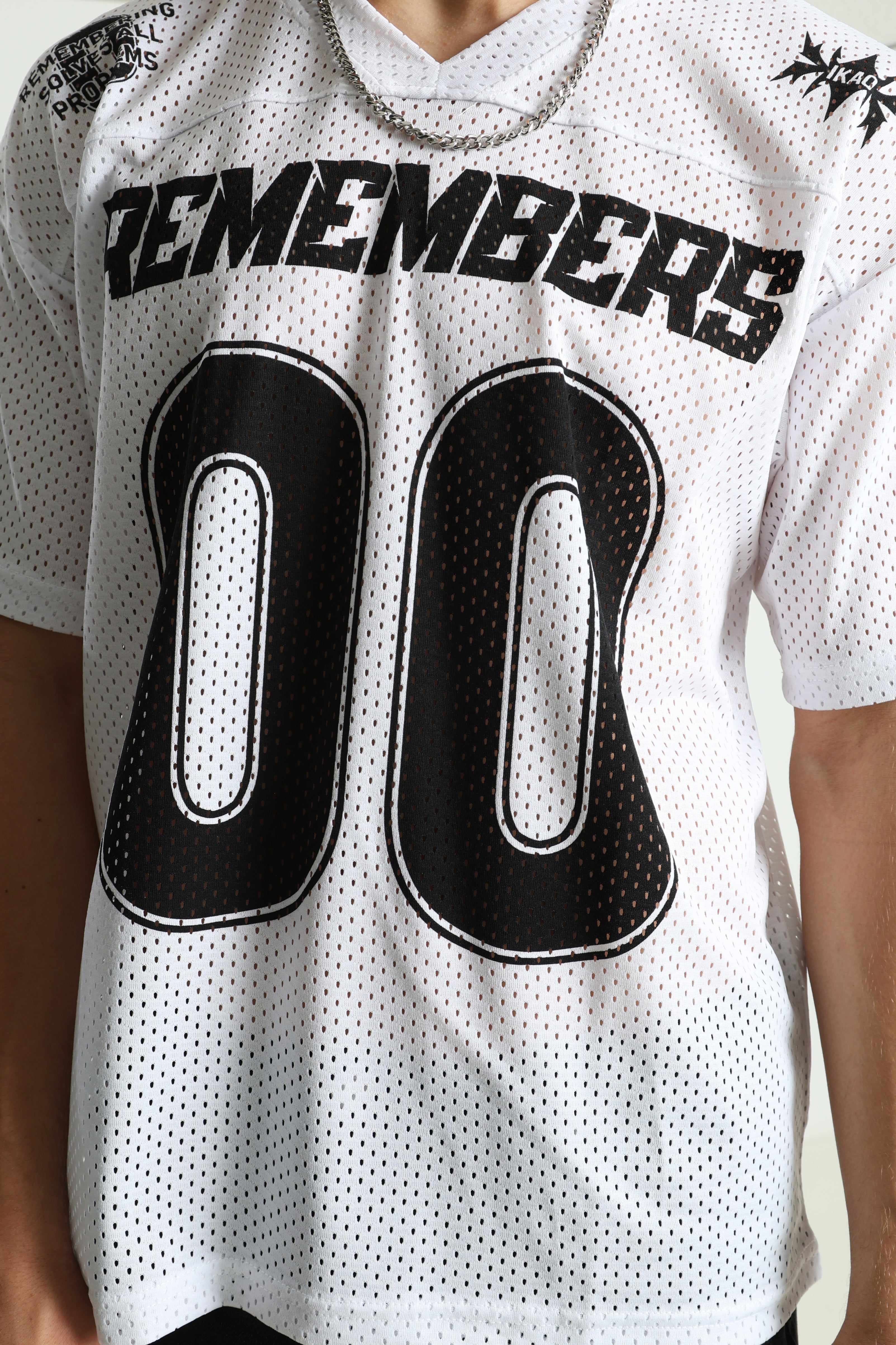 Oversize Mesh T-Shirt - White + Black