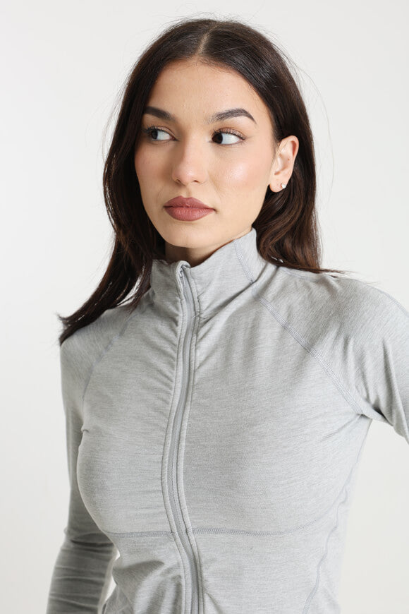 Crop training jacket - gray