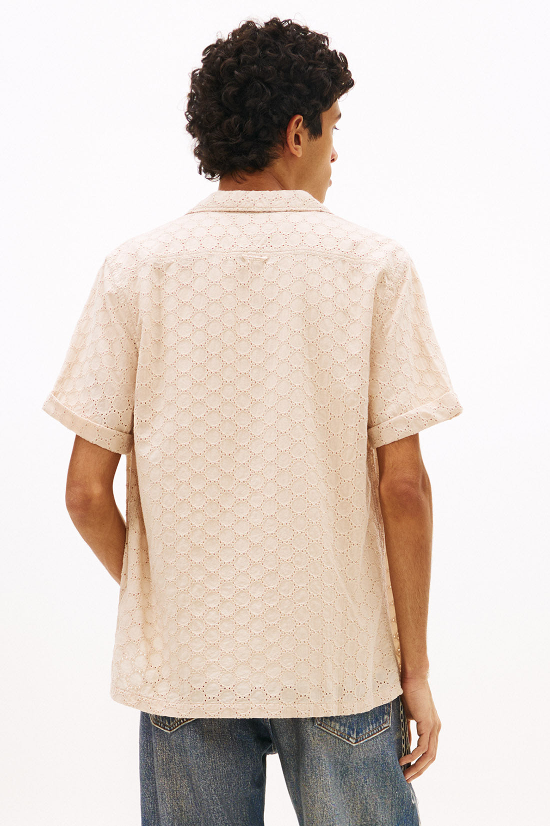 Hemd mit Lochmuster - White Clay