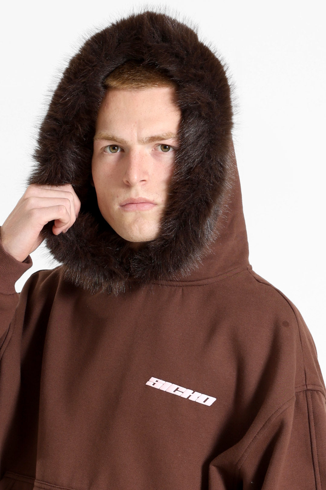 Kapuzensweatshirt - Braun + Rosa