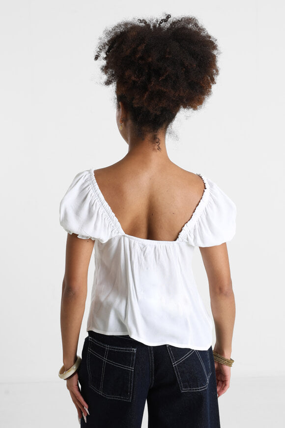 Blouse à coupe croisée off shoulder - Blanc