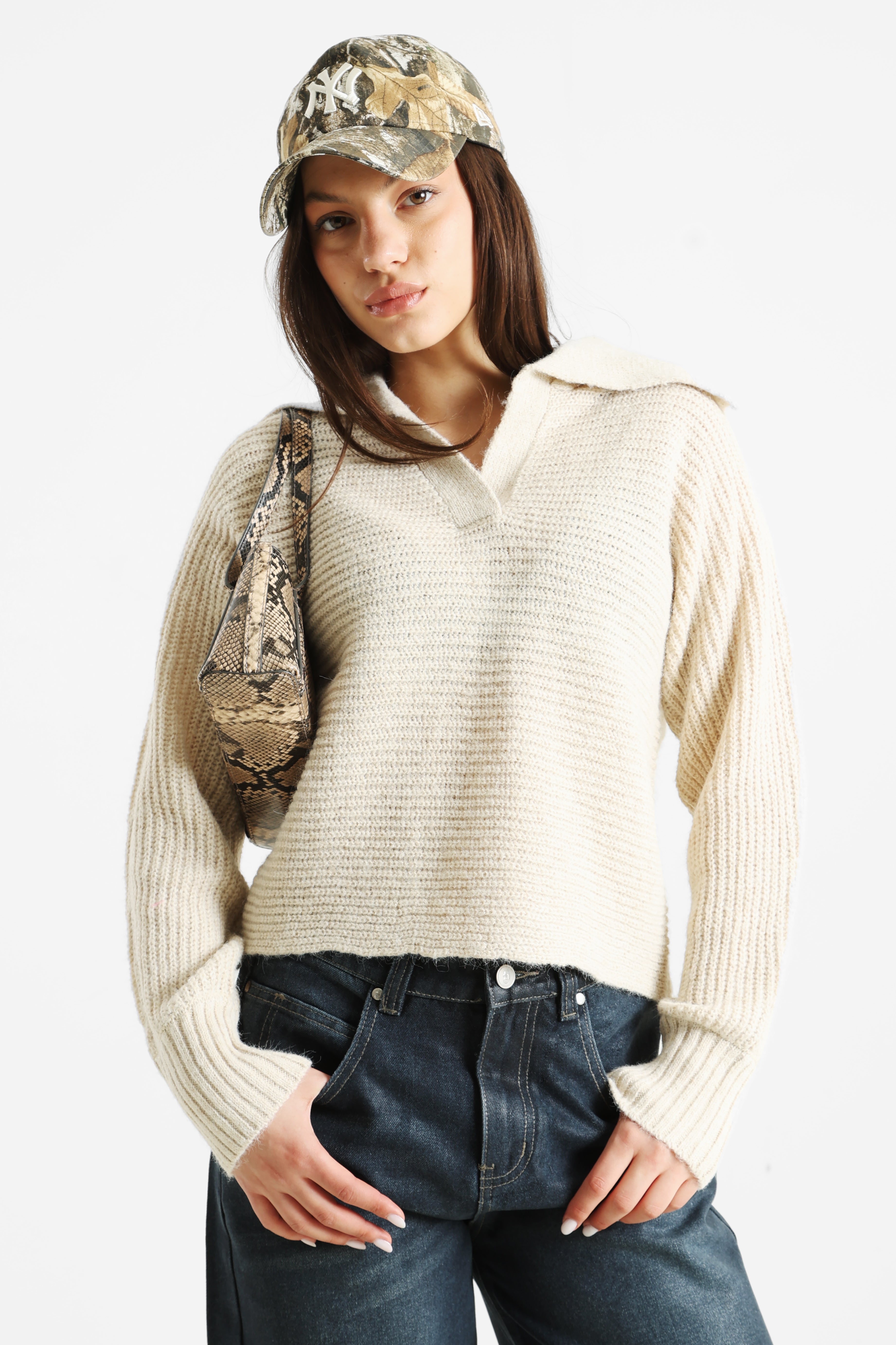 ONLMALLY - Maglione lavorato a maglia - Grigio biancastro