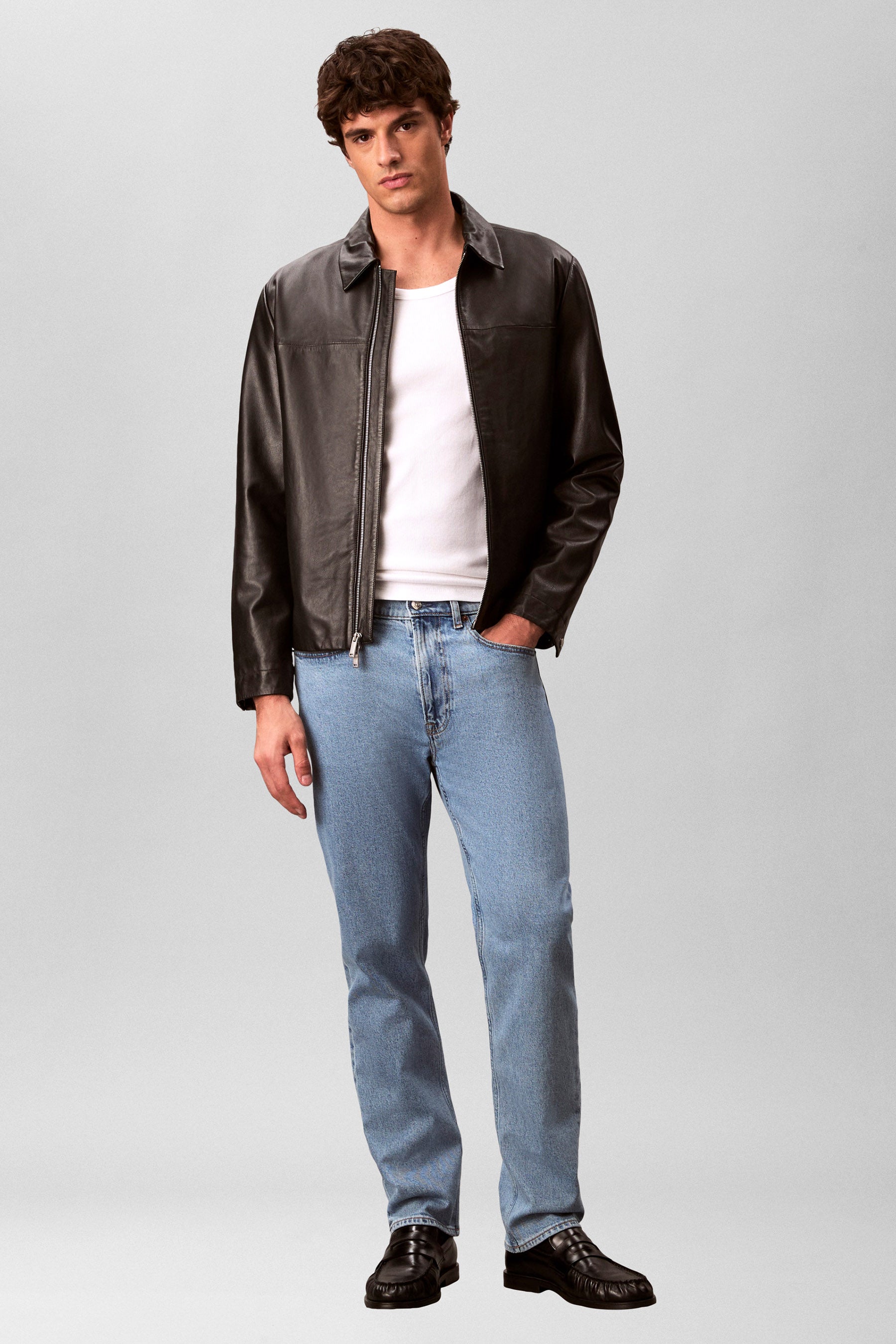 Straight Fit Jeans L32 - Adam Lt Stone