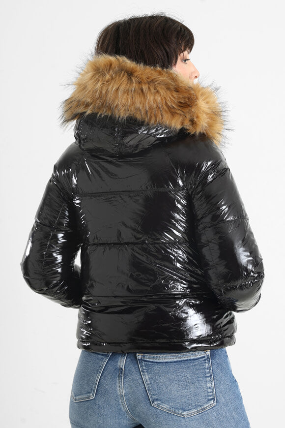 Vinyl Pufferjacke - Black