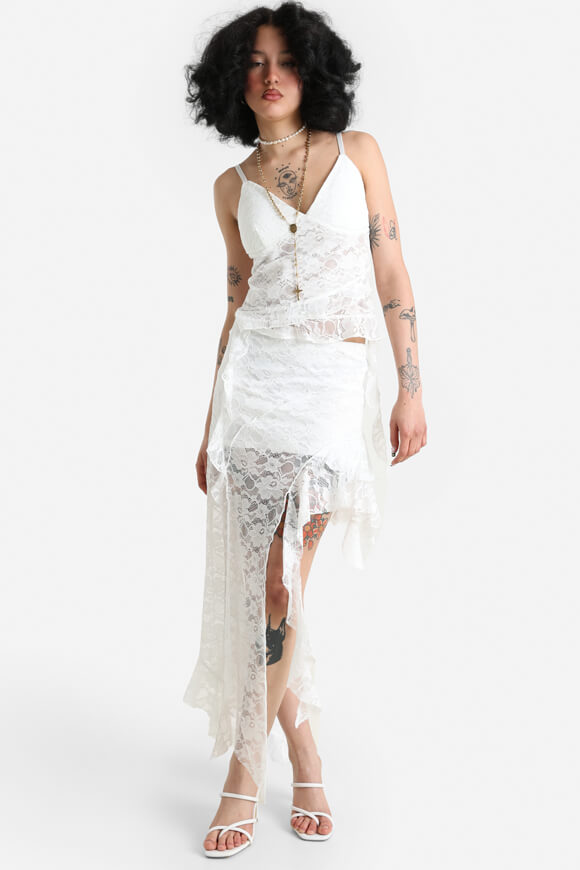 Crop Spitzentop - Weiss