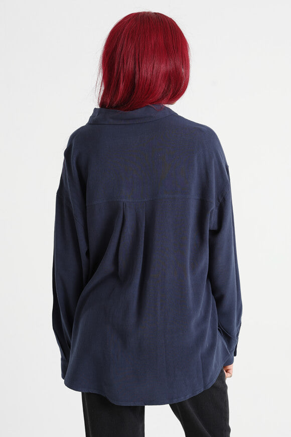 Chemise oversize en lin - bleu marine