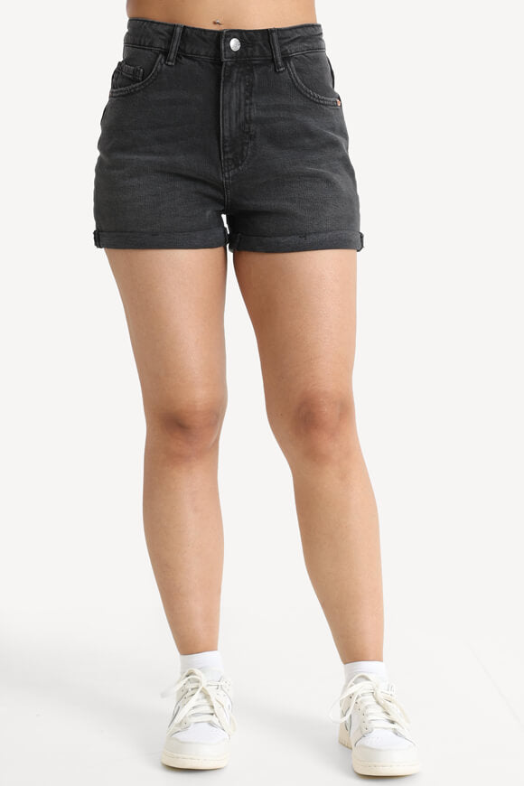 Mom fit denim shorts - black denim
