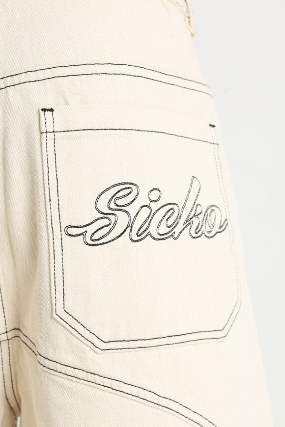 Short en jean - Crème