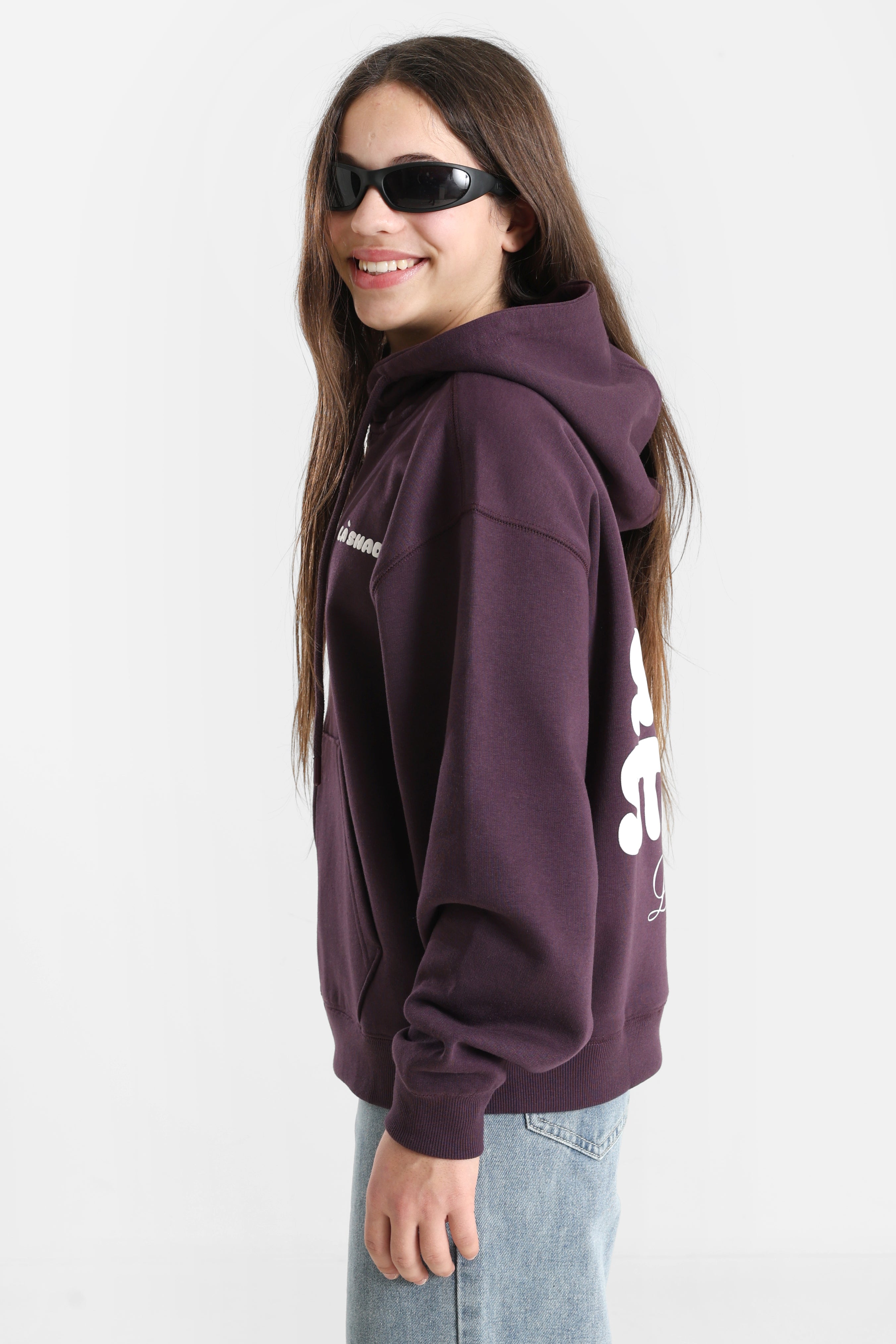 Kapuzensweatjacke - Aubergine
