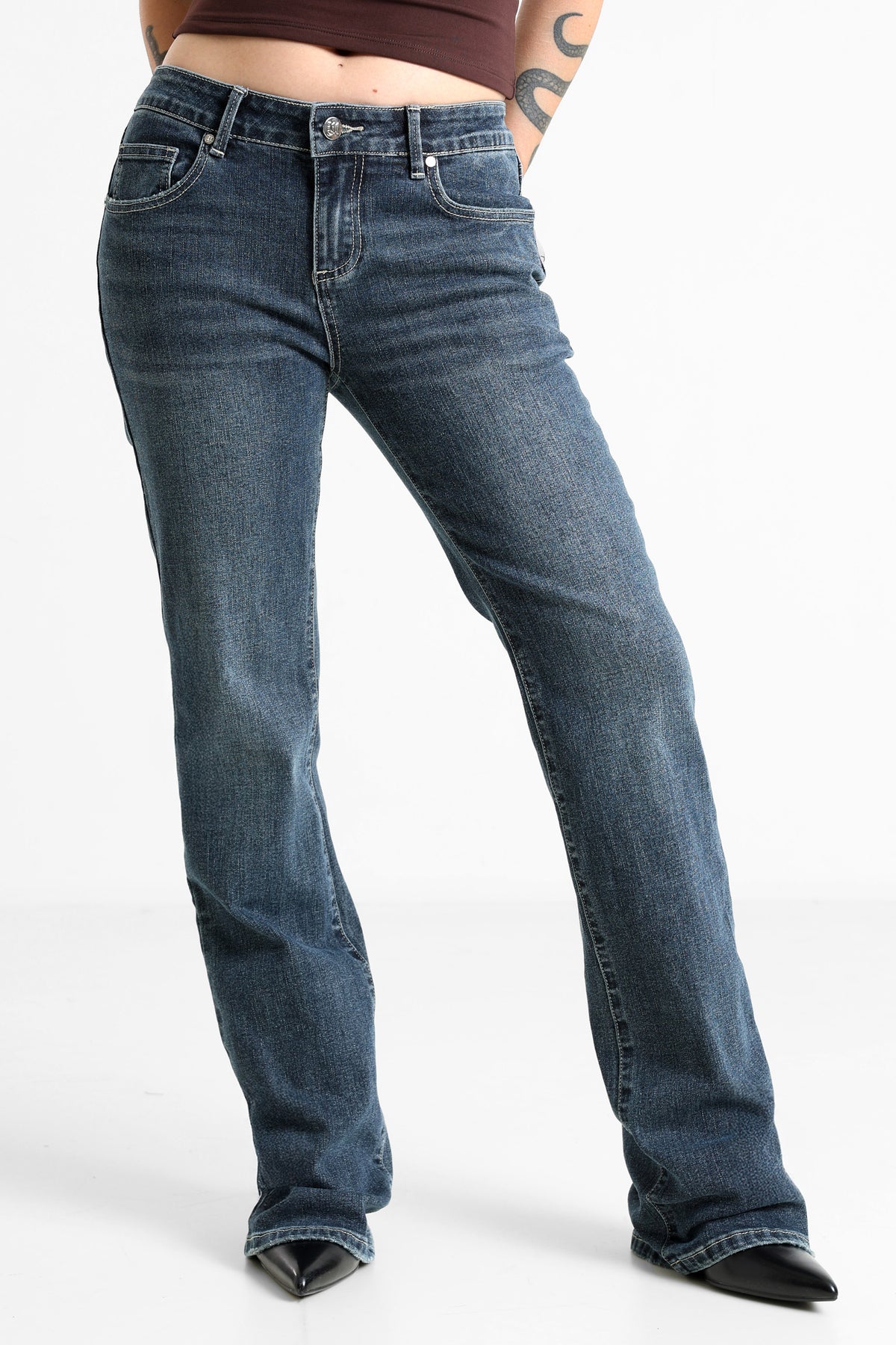 Flared jeans - Washed Blue