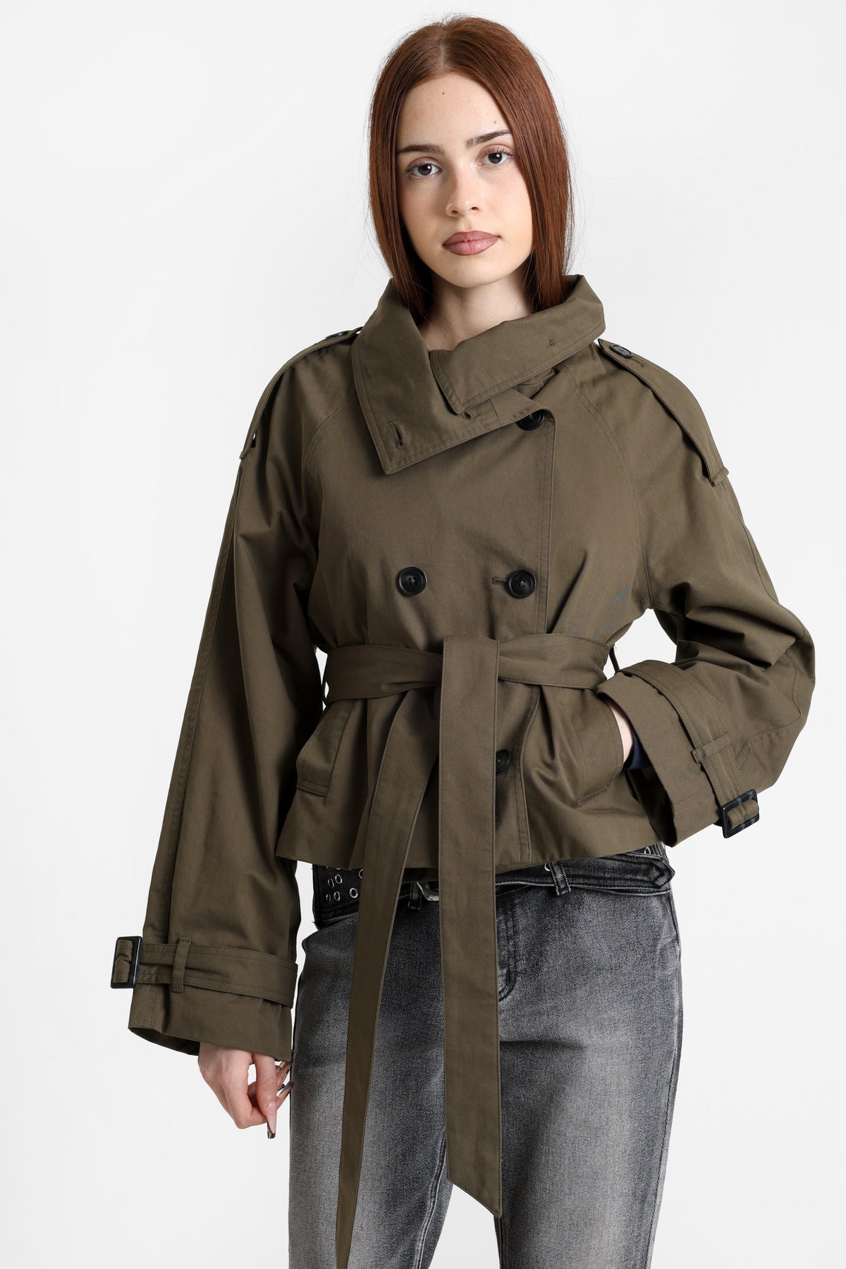 Short trench coat - Dark Olive