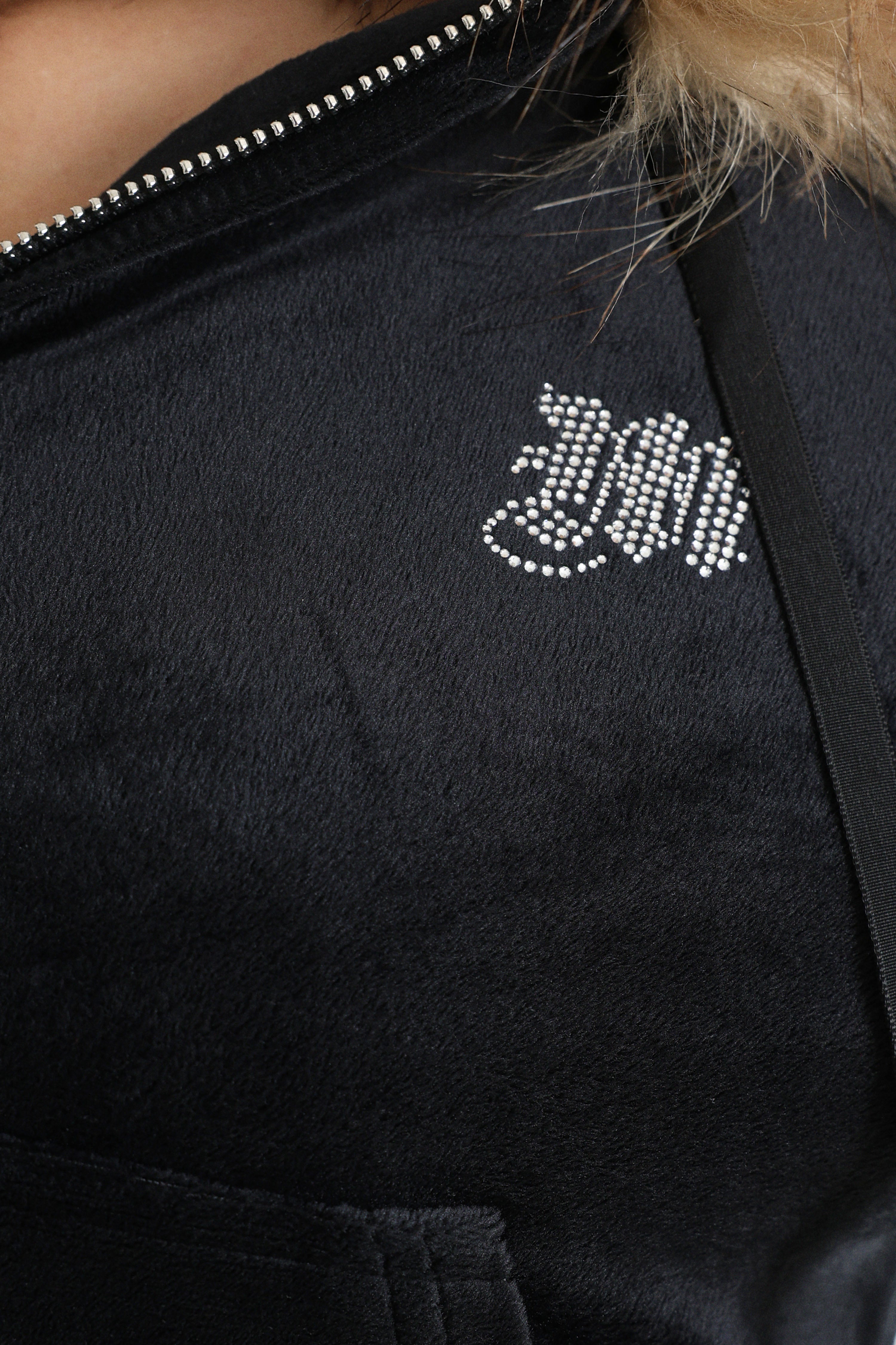 Veste courte en velours - Noir