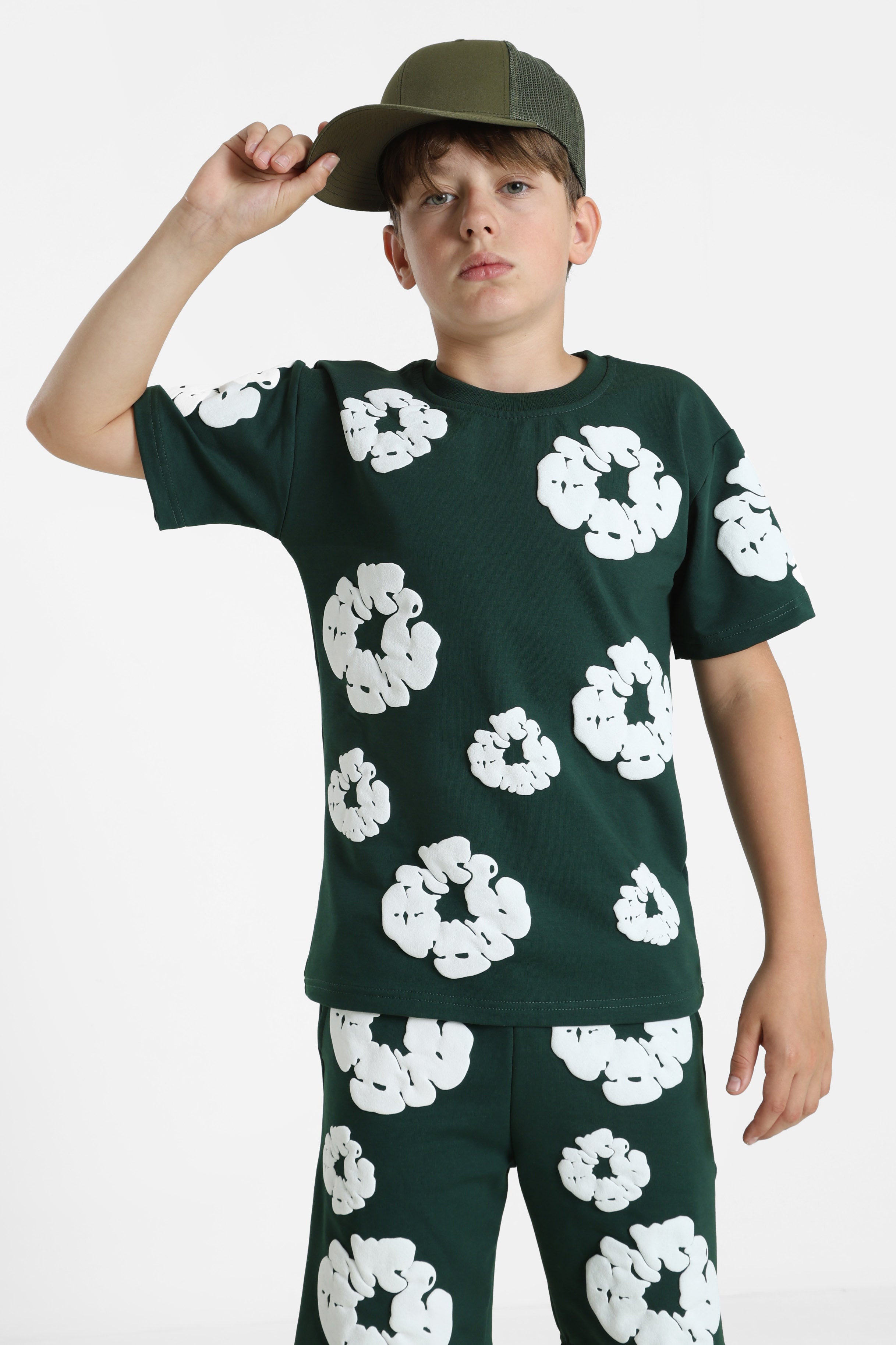 T-Shirt - Forest Green + White