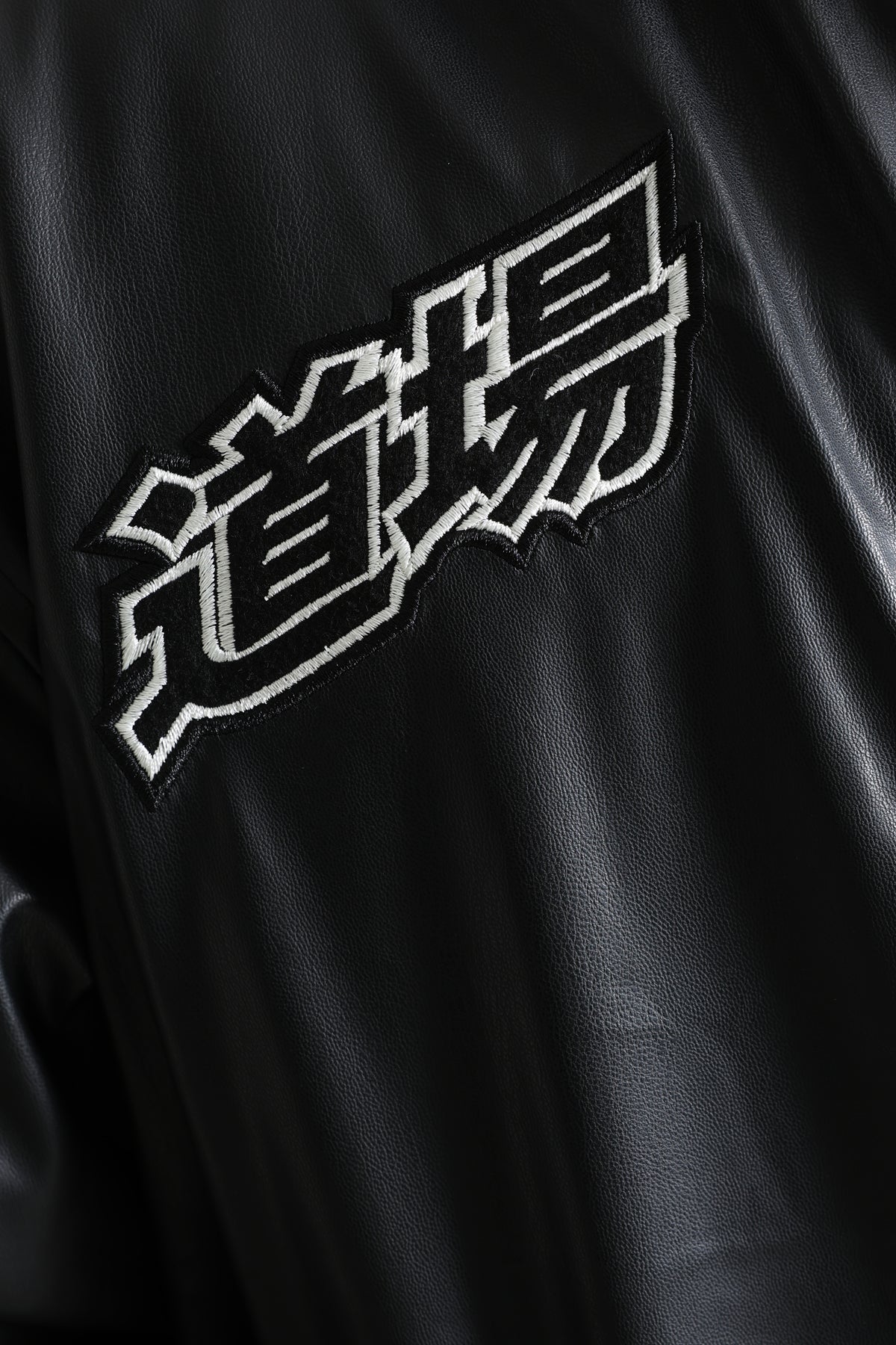 Veste bomber en similicuir - Black + White