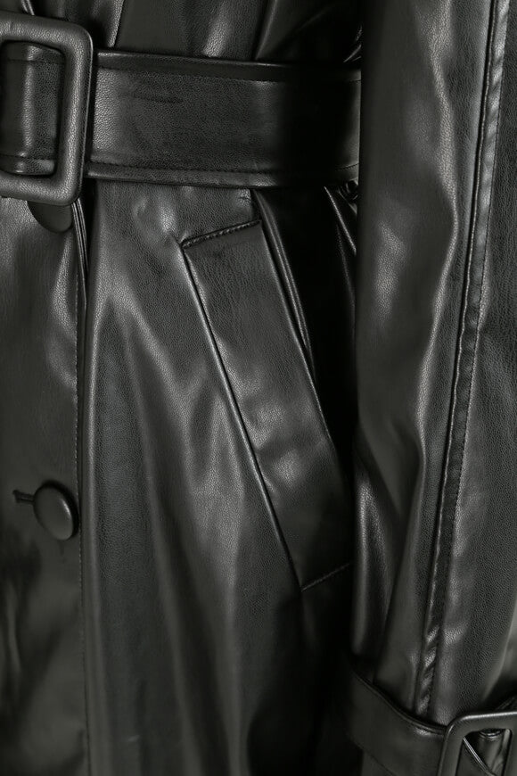 Trenchcoat en similicuir - Noir