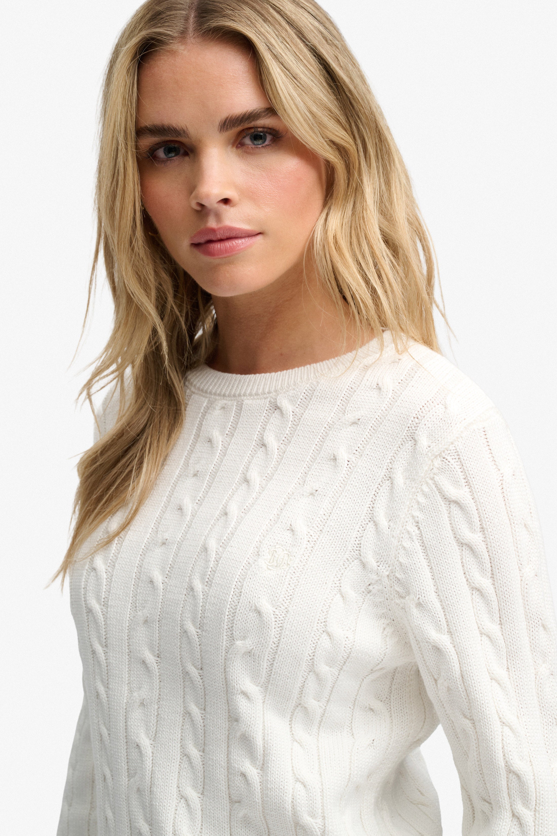 Cropped knit sweater - Offwhite