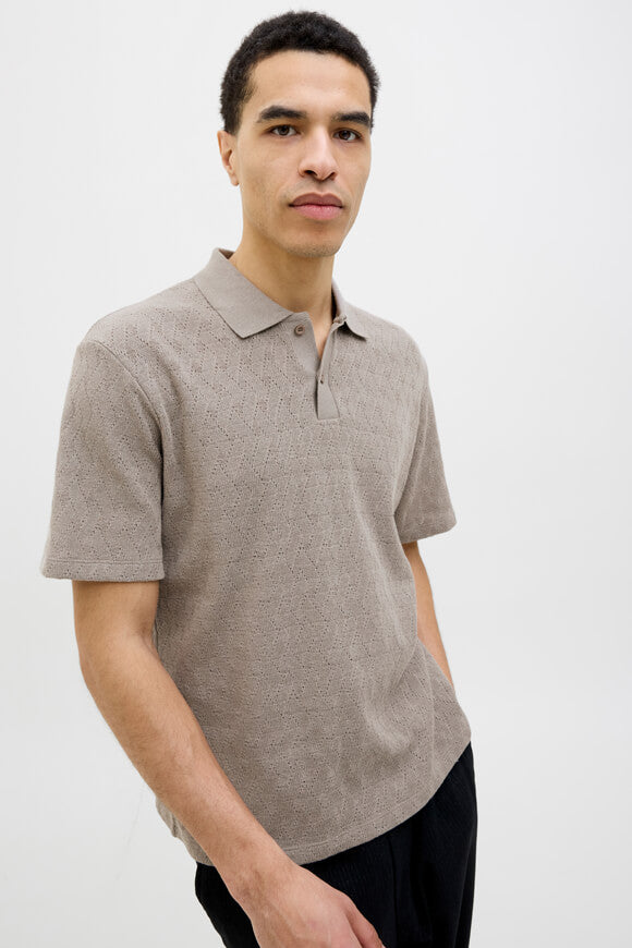 JPRBLATRENT Strick Poloshirt - Greige