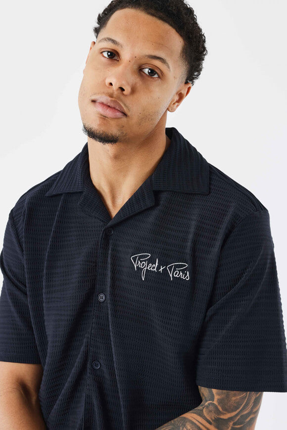 Strukturiertes Hemd - Dark Navy