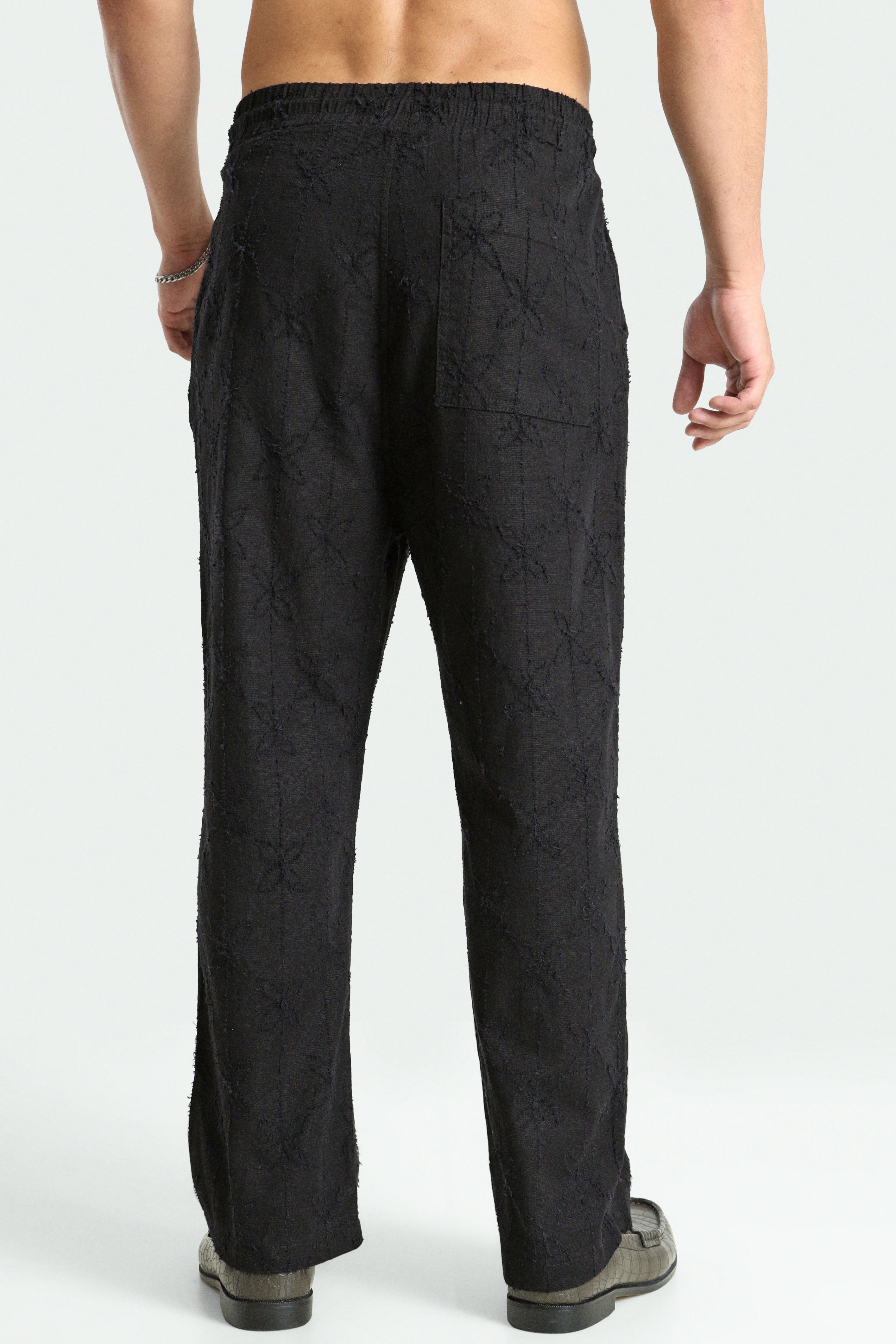 Structured fabric trousers - Black