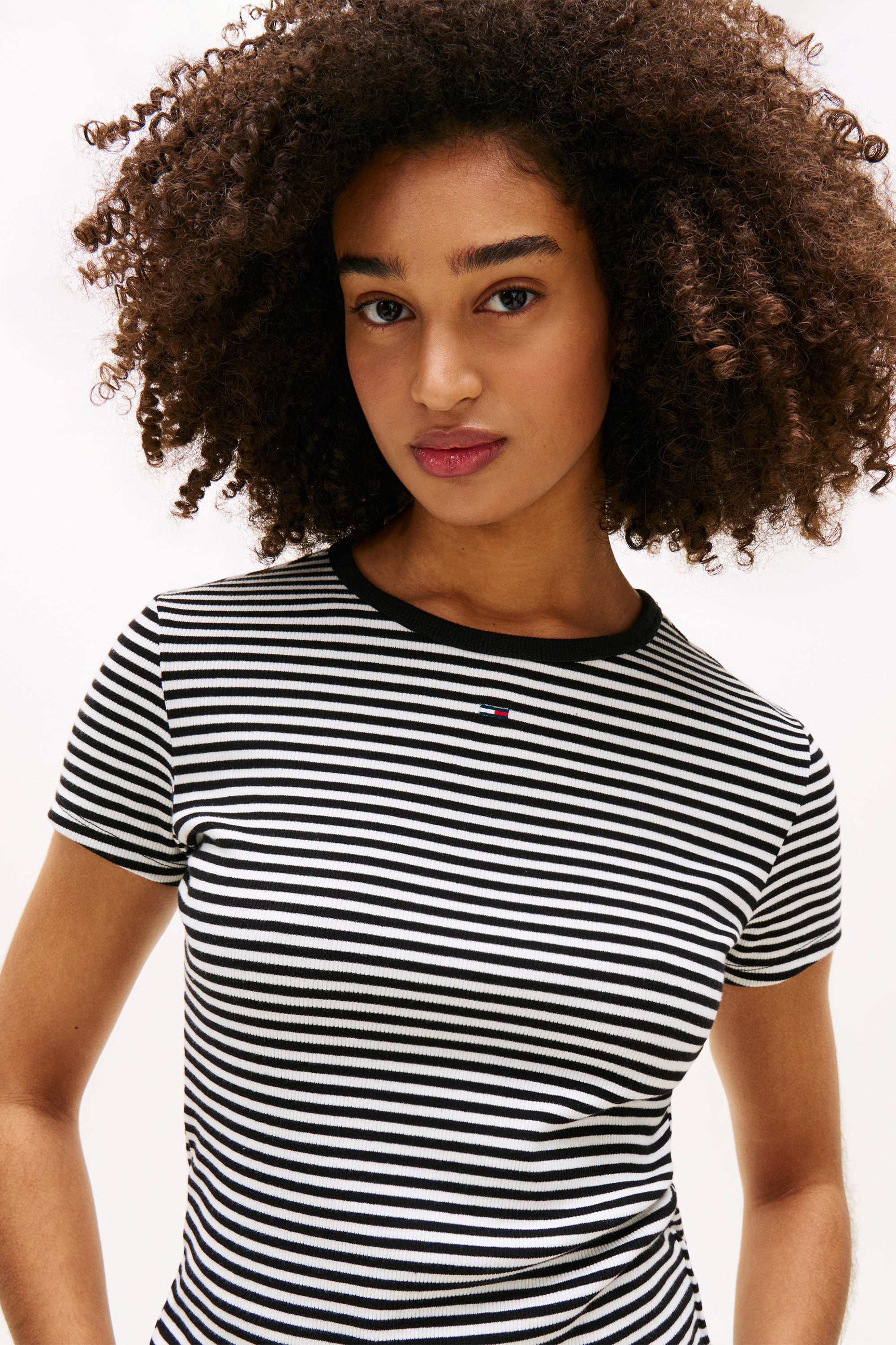 Essential t-shirt côtelé - Black + Offwhite