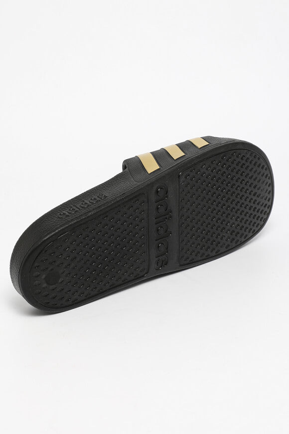 Adilette Aqua Pantoletten - Core Schwarz + Goldfarbe
